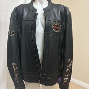 Harley-Davidson Black Leather Bomber Jacket